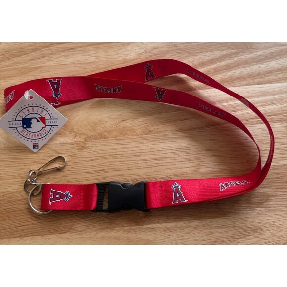MLB Team Lanyard with Detachable Clip/Key Ring / Angels Key Strap Red Sku 2799 - Picture 1 of 5